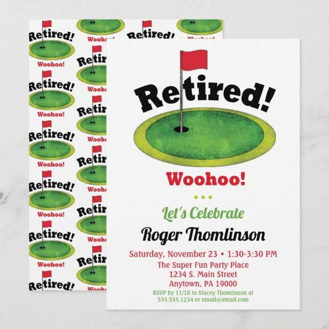 Golf Retirement Invitation - Golfing Retirement (Front/Back)