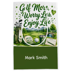 Golf retirement on putting green  medium gift bag