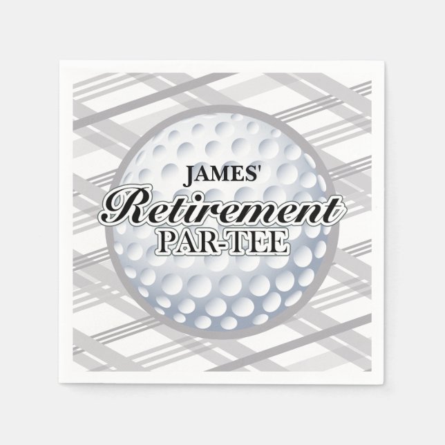 Golf Retirement Party, Custom Napkins (Front)