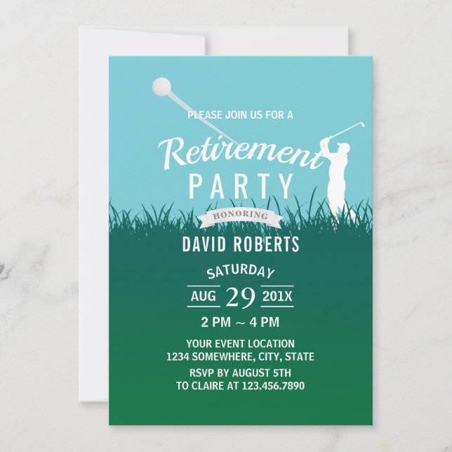 Golf Retirement Party Invitation (Front)