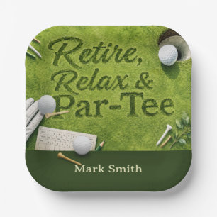 GOLF RETIREMENT Party on the green Paper Plate