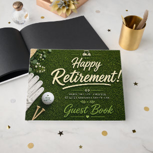 Golf Retirement r par tee for golfer Guest Book