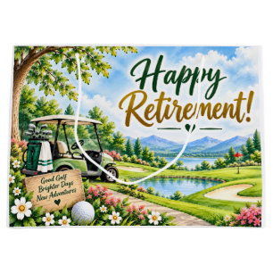 Golf Retirement retire relax par tee for golfer Large Gift Bag