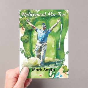 GOLF RETIREMENT Retire, Relax & ParTee for golfer Acrylic Invitations