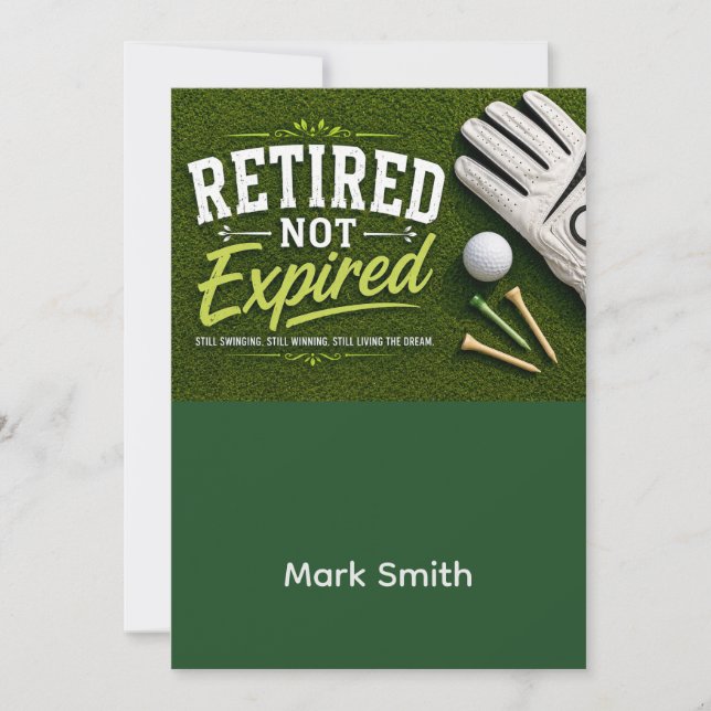GOLF RETIREMENT Retire, Relax & ParTee for golfer Invitation (Front)