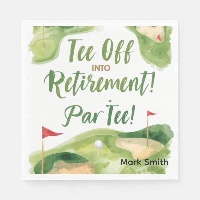 GOLF RETIREMENT Tee off ParTee for golfer Napkin (Front)