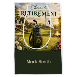 Golf Retirement Themed for Golfer on the Course Medium Gift Bag