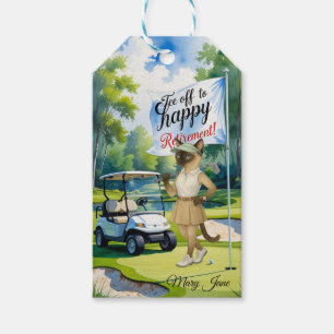 Golf Retirement themed for Siamese Cat lovers Gift Tags