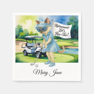 Golf Retirement themed for Siamese Cat lovers Napkin