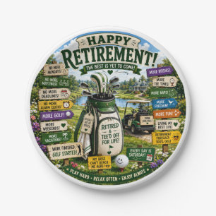 Golf Retirement themed Paper Plate