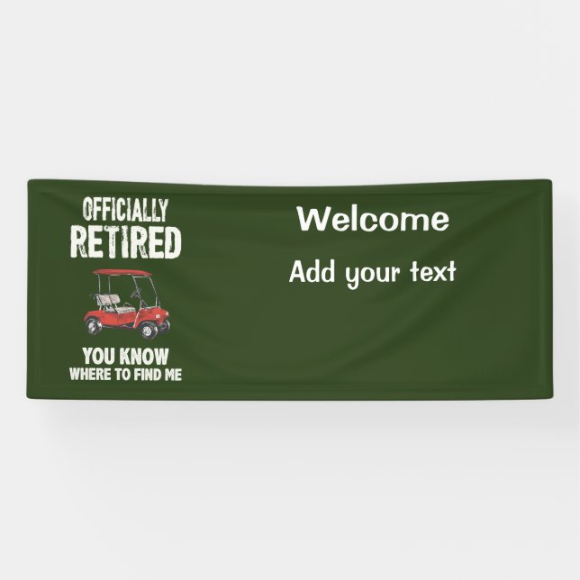 Golf retirement  vehicle for golfer  banner (Horizontal)
