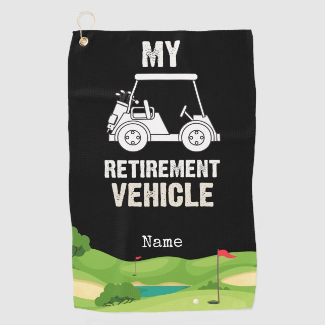 Golf retirement vehicle golf towel (Front)