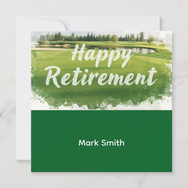 Golf Retirement with ball on green  Card (Front)
