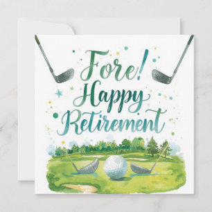 Golf Retirement with ball on green Card