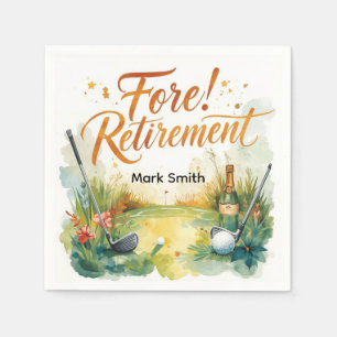 Golf Retirement with ball on green  Napkin