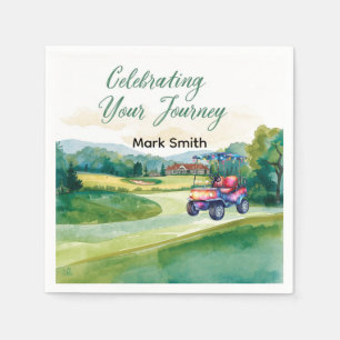 Golf Retirement with ball on green  Napkin