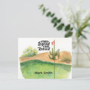 Golf Retirement with ball on green  Postcard