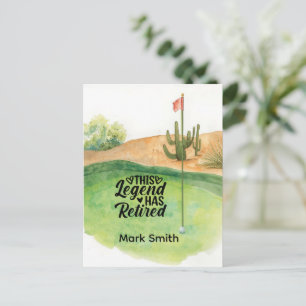 Golf Retirement with ball on green Postcard