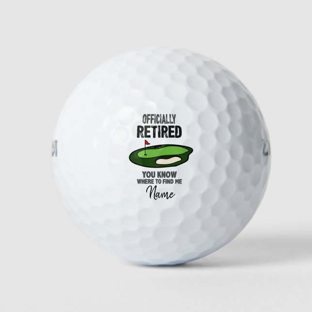 Golf Retirement with flag at golf course golfer  Golf Balls (Front)