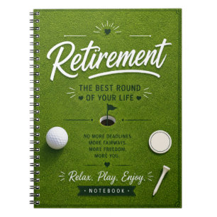 Golf Retirement with flag at golf course golfer Notebook