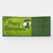Golf Retirement with golf ball on green