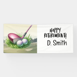 Golf retirement with  golf course background banner