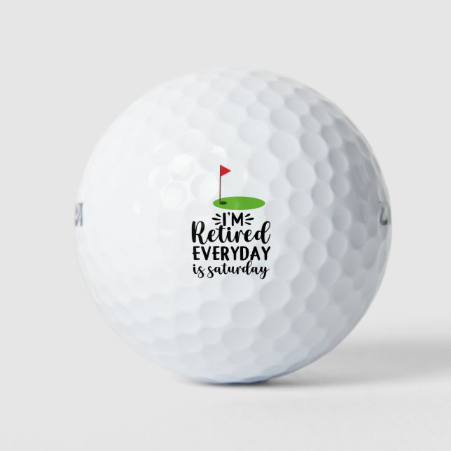 Golf  Retirement with golf flag funny saying Golf Balls (Front)