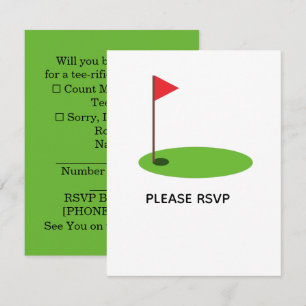 Golf  Retirement with golf flag  RSVP Card