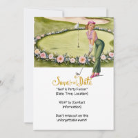 Golf Retro Golf Chic: Woman Golfer at the Green