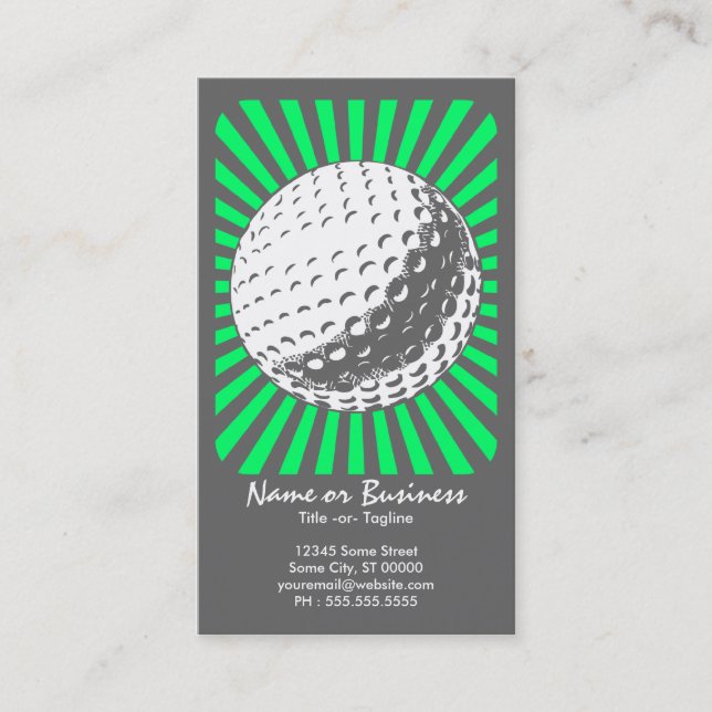 golf : retro rays : business card (Front)
