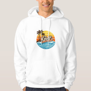 Golf Retro Sunset Design Hoodie