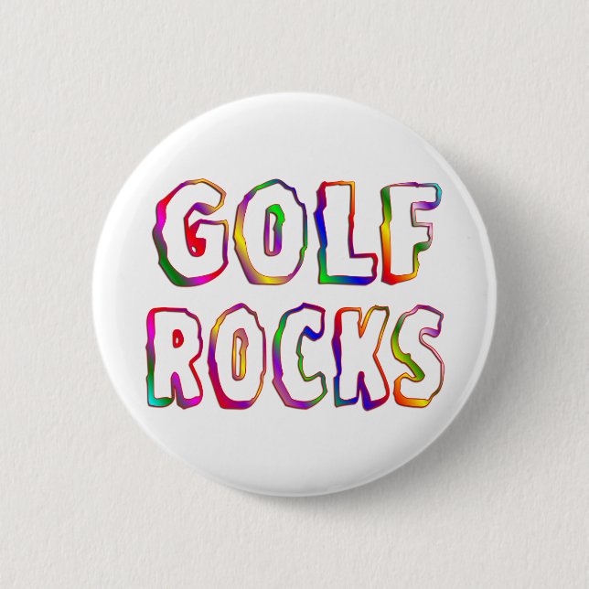 Golf Rocks 6 Cm Round Badge (Front)