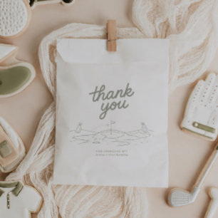 Golf Sage Green 1st Birthday Thank You Favour Bags