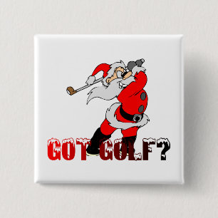 Golf Santa 15 Cm Square Badge