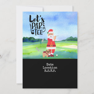 Golf Santa Claus Christmas Holiday party save date Invitation