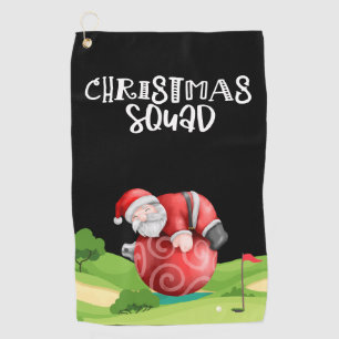 Golf Santa Claus Christmas Squad gone golfing Golf Towel