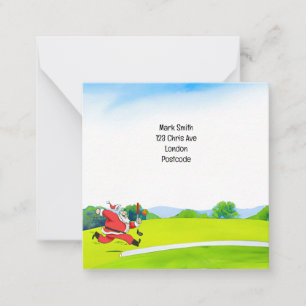 Golf Santa Claus for Golfer  Christmas  Card