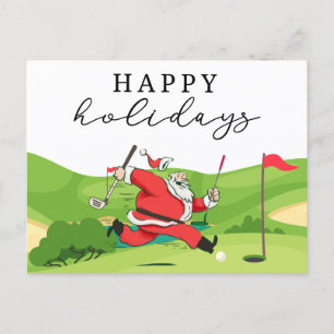 Golf Santa Claus golfer happy Holidays  Holiday Ca