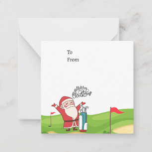 Golf Santa Claus golfing Christmas Holiday Funny  Card