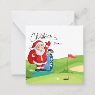 Golf Santa Claus golfing Christmas Holiday Funny Card