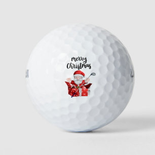 Golf Santa Claus golfing  Merry Christmas    Golf Balls