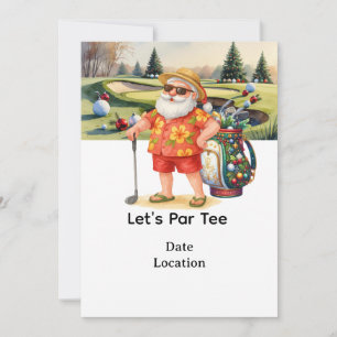 Golf Santa Claus golfing Summer Christmas  Invitation