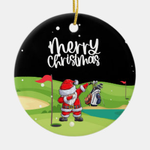 Golf Santa Claus in golf course Ceramic Tree Decoration