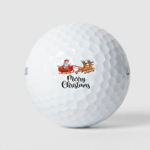 Golf  Santa Claus Merry Christmas gift for golfer Balls