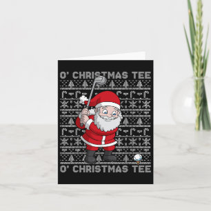 Golf Santa Claus O' Christmas Tee Golfing Golfer H Card