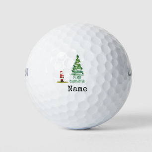 Golf Santa Claus with Christmas Tree  Golf Balls