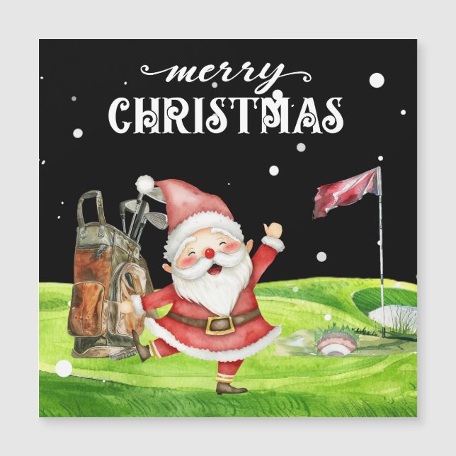 Golf Santa Claus with golf balls on green  (Front)