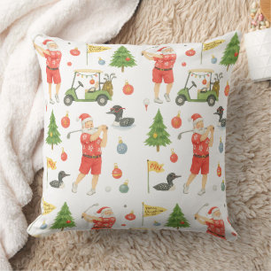 Golf Santa Golfer Golfing Christmas Minnesota  Cushion