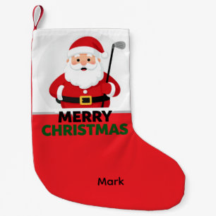 Golf Santa Golfer with Merry Christmas Small Christmas Stocking