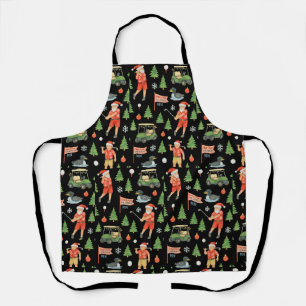 Golf Santa Golfing in Minnesota Christmas themed Apron